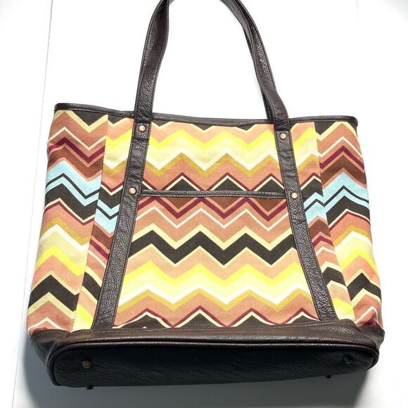 Missoni for Target 20th Anniversary Brown Chevron Large Shopping Tote Shoulder B - Picture 3 of 11
